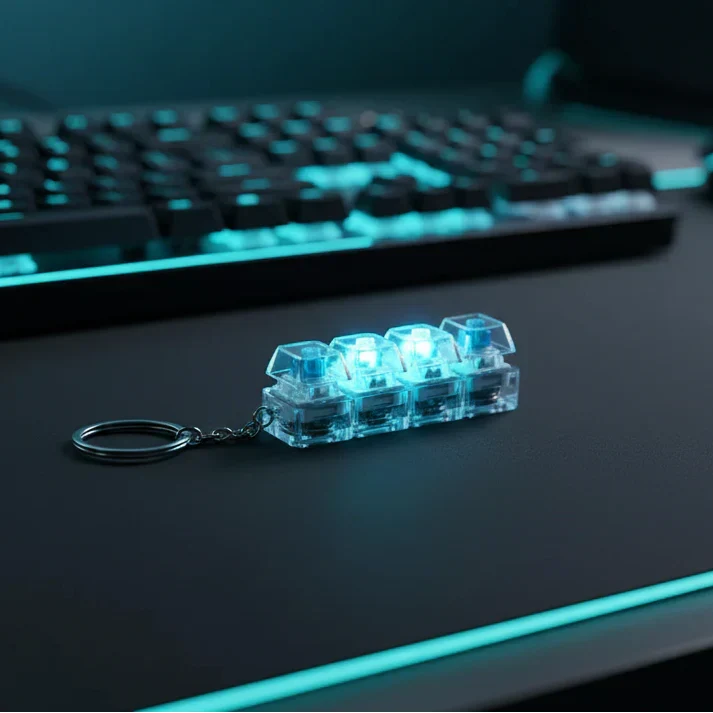 Keyboard Fidget Stress Relief Keychain for Kids & Adults