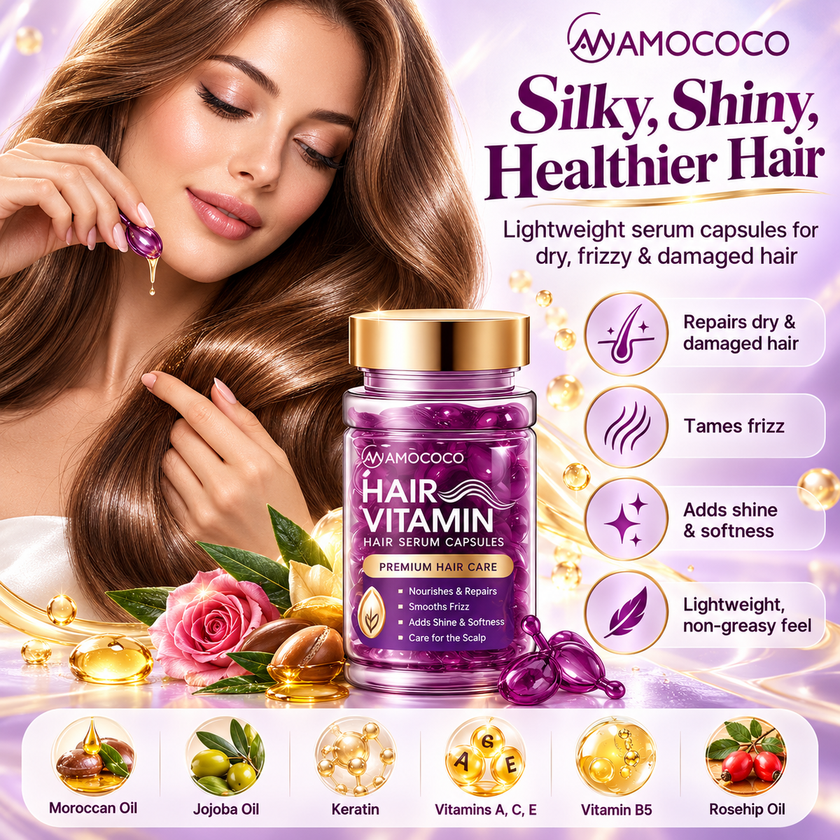 Hair Vitamin Shine & Frizz Control Capsules