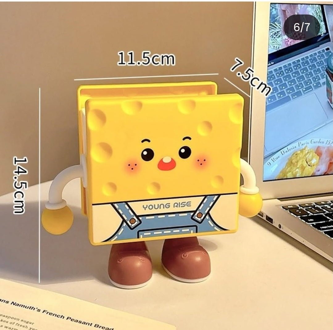 Cute Cartoon Desktop Stationery Organizer with Tissue Storage