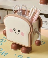 Cute Cartoon Desktop Stationery Organizer with Tissue Storage