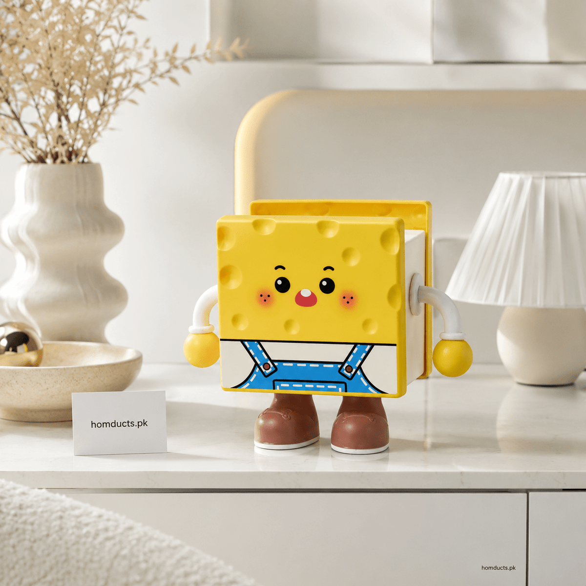 Cute Cartoon Desktop Stationery Organizer with Tissue Storage