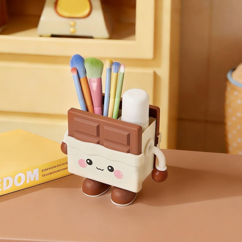 Cute Cartoon Desktop Stationery Organizer with Tissue Storage
