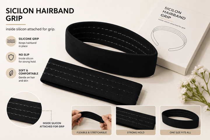 Silicon hairband grip