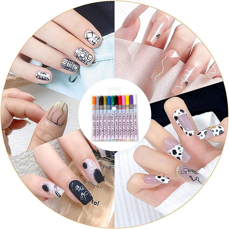 Waterproof Nail Polish Pen Pack of 12 (Imported)💅✨