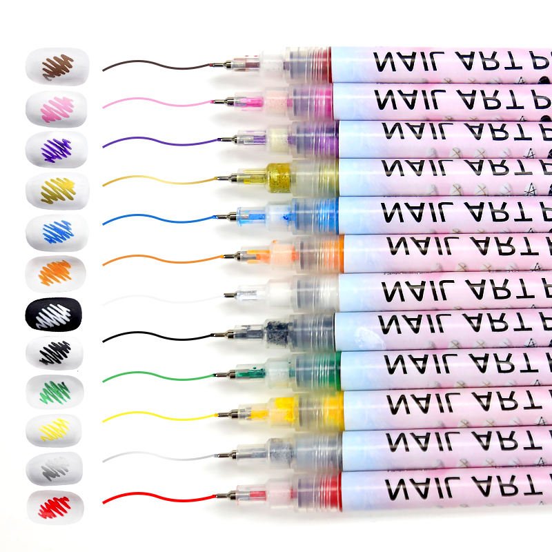 Waterproof Nail Polish Pen Pack of 12 (Imported)💅✨