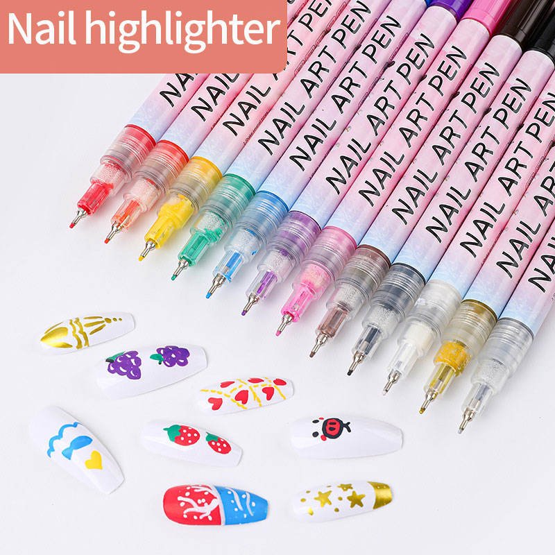 Waterproof Nail Polish Pen Pack of 12 (Imported)💅✨